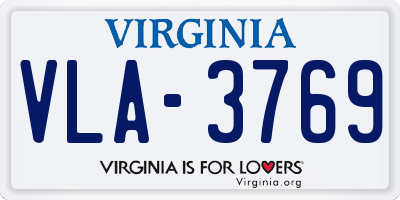 VA license plate VLA3769