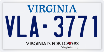 VA license plate VLA3771