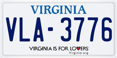 VA license plate VLA3776