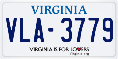 VA license plate VLA3779