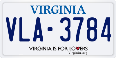 VA license plate VLA3784