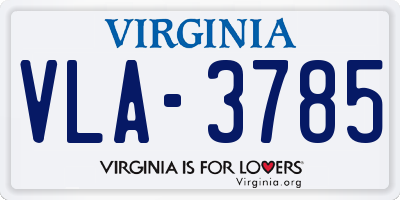 VA license plate VLA3785