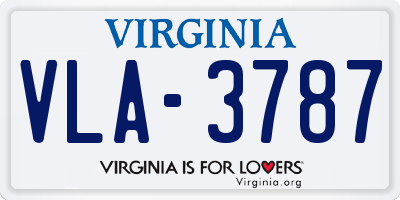 VA license plate VLA3787