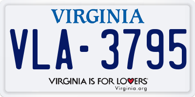 VA license plate VLA3795