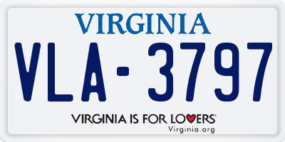 VA license plate VLA3797