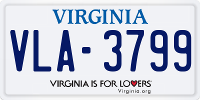 VA license plate VLA3799
