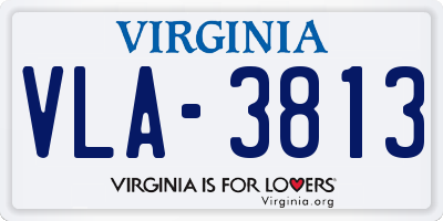 VA license plate VLA3813