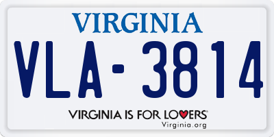 VA license plate VLA3814