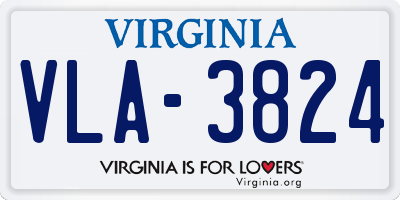 VA license plate VLA3824