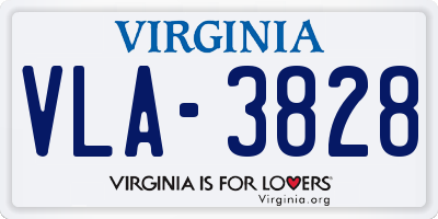 VA license plate VLA3828