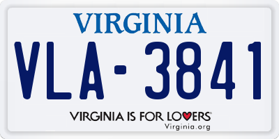 VA license plate VLA3841