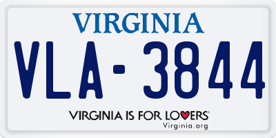 VA license plate VLA3844