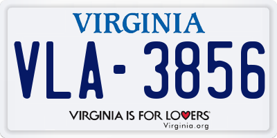 VA license plate VLA3856
