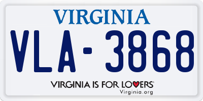 VA license plate VLA3868