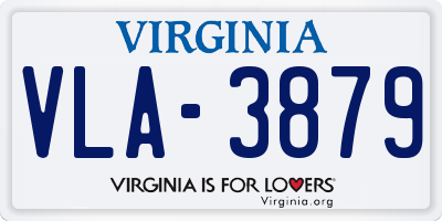 VA license plate VLA3879