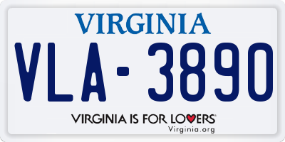 VA license plate VLA3890