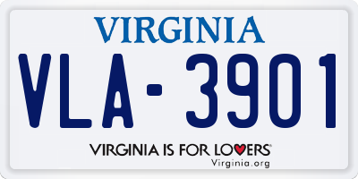 VA license plate VLA3901