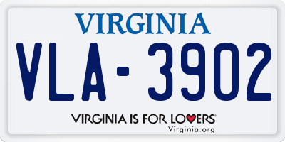 VA license plate VLA3902