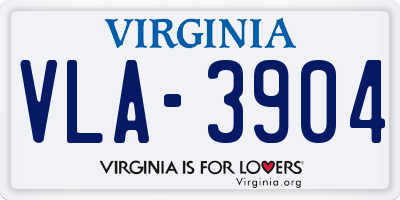 VA license plate VLA3904