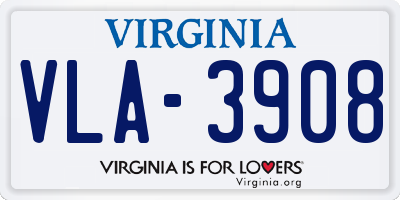 VA license plate VLA3908