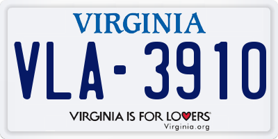 VA license plate VLA3910
