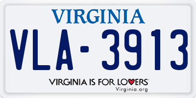VA license plate VLA3913