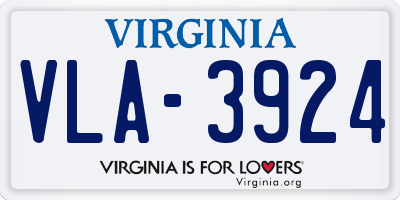VA license plate VLA3924