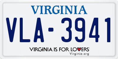 VA license plate VLA3941