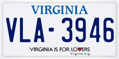 VA license plate VLA3946