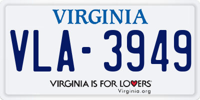 VA license plate VLA3949