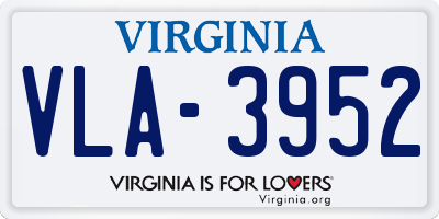 VA license plate VLA3952