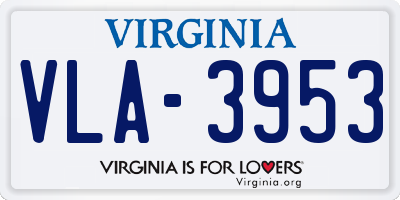 VA license plate VLA3953