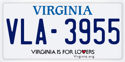 VA license plate VLA3955
