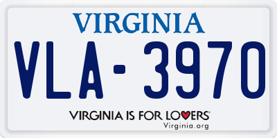 VA license plate VLA3970