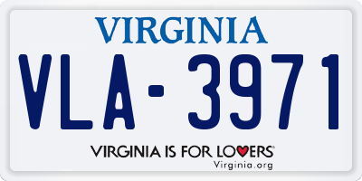 VA license plate VLA3971