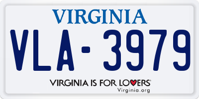 VA license plate VLA3979