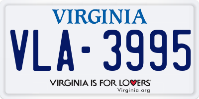 VA license plate VLA3995