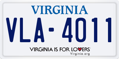 VA license plate VLA4011