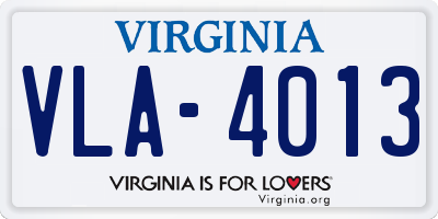 VA license plate VLA4013