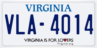 VA license plate VLA4014