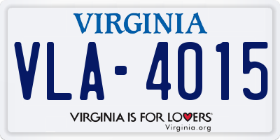 VA license plate VLA4015