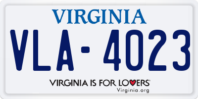 VA license plate VLA4023