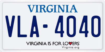 VA license plate VLA4040