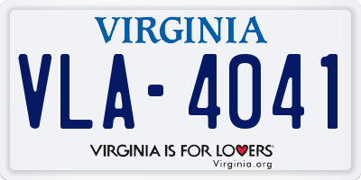 VA license plate VLA4041