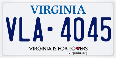 VA license plate VLA4045