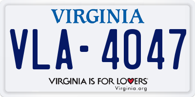 VA license plate VLA4047