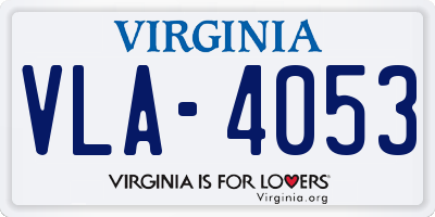 VA license plate VLA4053
