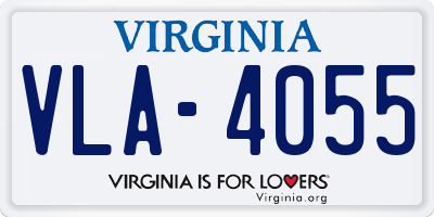 VA license plate VLA4055