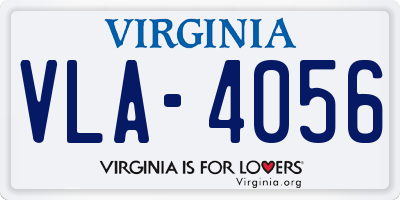VA license plate VLA4056