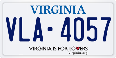VA license plate VLA4057